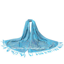 Ladies′ Fashion Jacquard Shawl Scarf with Tassels